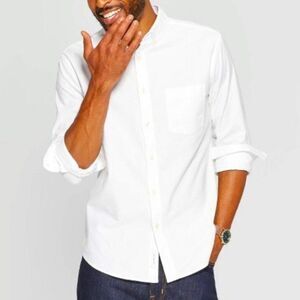 Bergamo New York Men's White Button down Long Sleeve Shirt Size 2XL